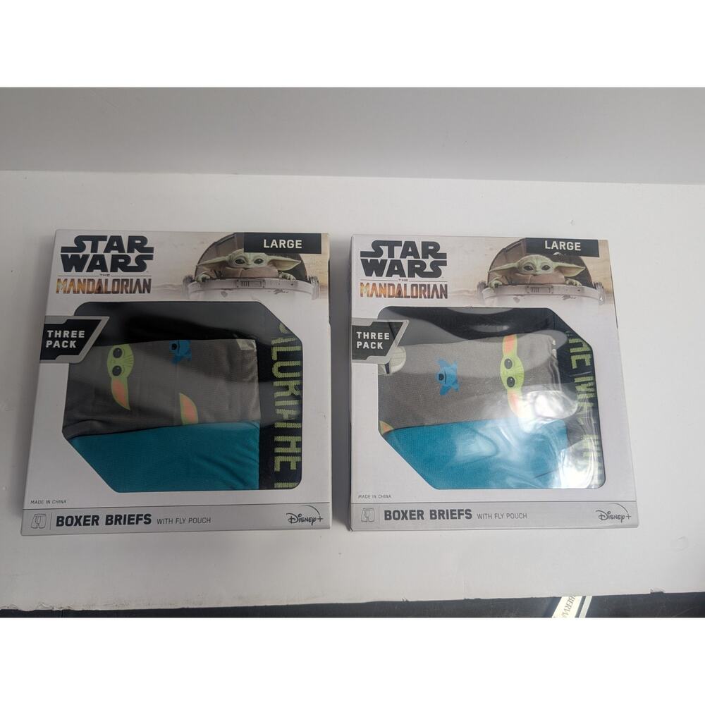 2 Star Wars The Mandalorian Men's Boxer Briefs 3-Pack Size Large Grogu Baby Yoda